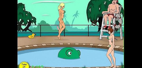  Tentacle monster molests women at pool part 2